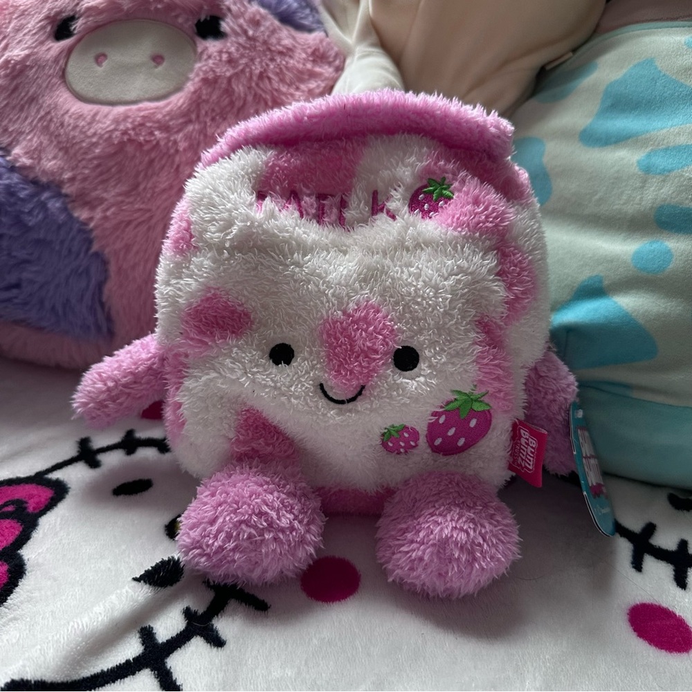 Bumbumz Strawberry Milk Plush Kitchen Food Pink Bum Bumz